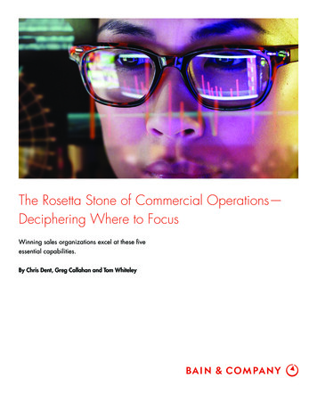 The Rosetta Stone Of Commercial Operations— Deciphering .