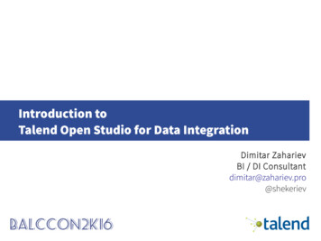 Introduction To Talend Open Studio For Data Integration