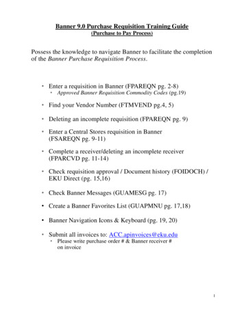 Banner 9.0 Purchase Requisition Training Guide (Purchase .