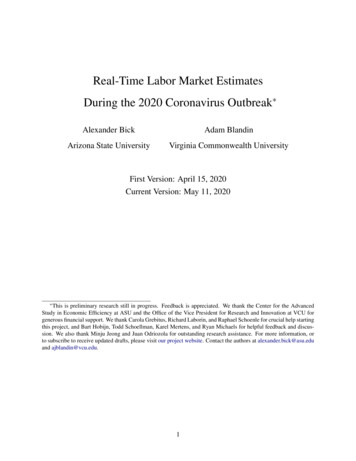 Real-Time Labor Market Estimates During The 2020 .
