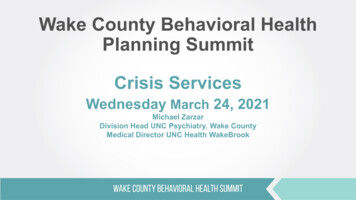 Wake County Behavioral Health Planning Summit