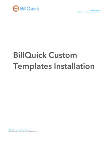 BillQuick Custom Templates Installation