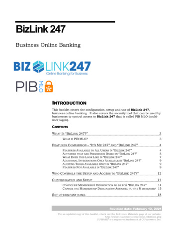 BizLink 247 Business Online Banking - CU*Answers