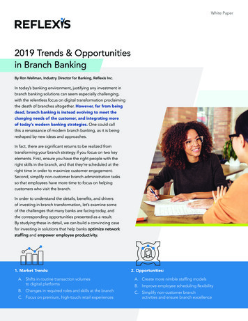 2019 Trends & Opportunities In Branch Banking