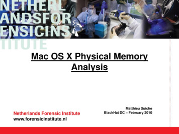 Mac OS X Physical Memory Analysis - Black Hat