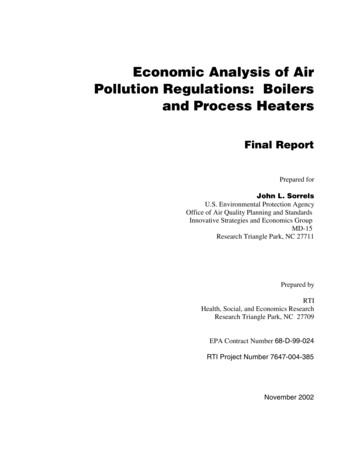 Economic Analysis Of Air Pollution Regulations: Boilers .