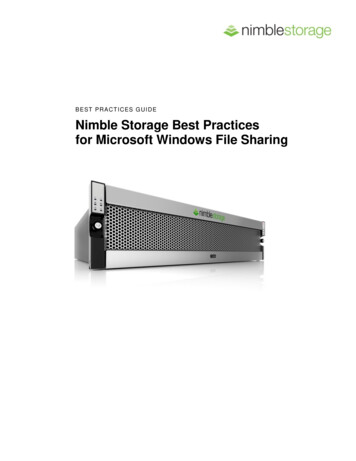 BEST PRACTICES GUIDE Nimble Storage Best Practices For .