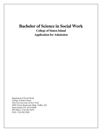Bachelor Of Science In Social Work