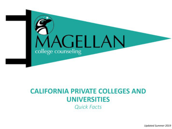 California Private Colleges Quick Facts