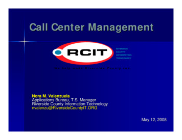 Call Center Management - Riversideca.gov