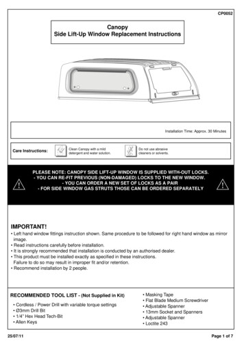 Canopy Side Lift-Up Window Replacement Instructions