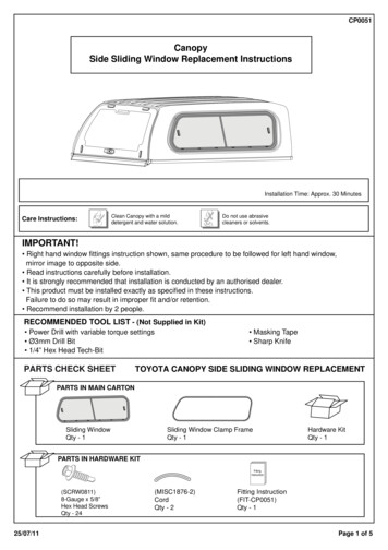 Canopy Side Sliding Window Replacement Instructions