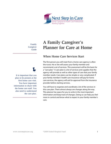A Family Caregiver’s Planner For Care At Home