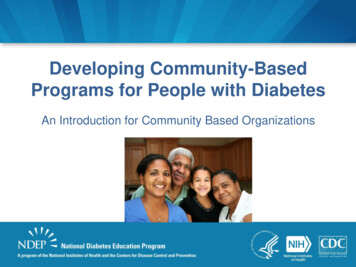 Developing Community-Based Programs For People With 