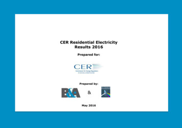 CER Residential Electricity Results 2016 - CRU