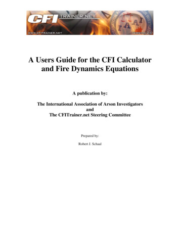 CFI Calculator Users Guide Final - FireArson 
