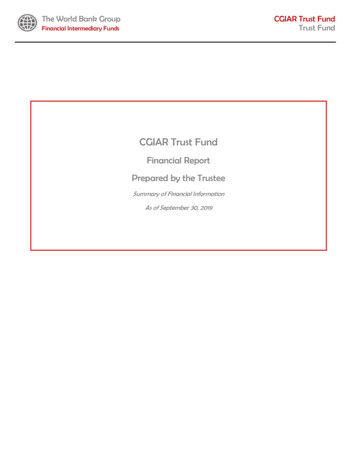 CGIAR Trust Fund - World Bank
