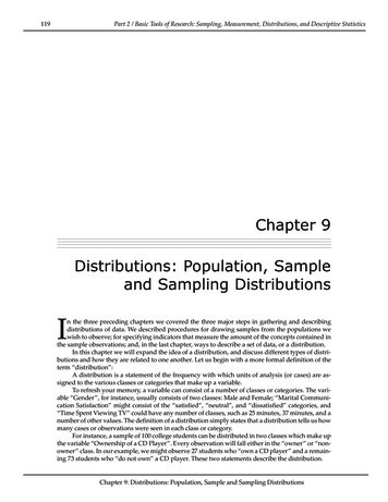 Chapter 9 Distributions: Population, Sample And Sampling .