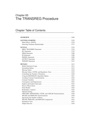 The TRANSREG Procedure