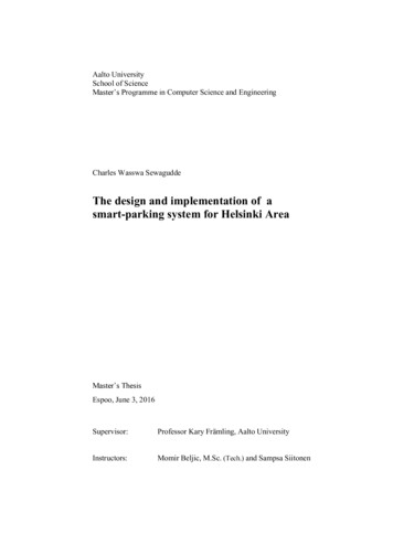 The Design And Implementation Of A Smart-parking System .