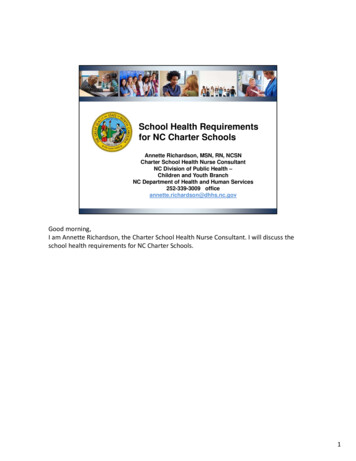 School Health Requirements For NC Charter Schools
