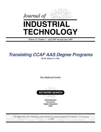 Translating CCAF AAS Degree Programs