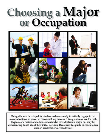 Choosing A Major Or Occupation - Admissions.fsu.edu