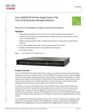 Cisco SGE2010P 48-Port Gigabit Switch - PoE Data Sheet