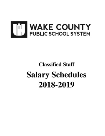 Classified Staff Salary Schedules 2018-2019