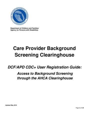 Care Provider Background Screening Clearinghouse