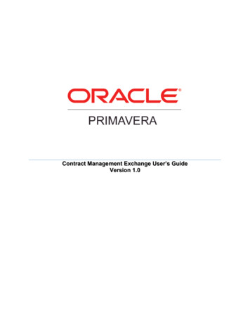 Contract Management Exchange User’s Guide - Oracle