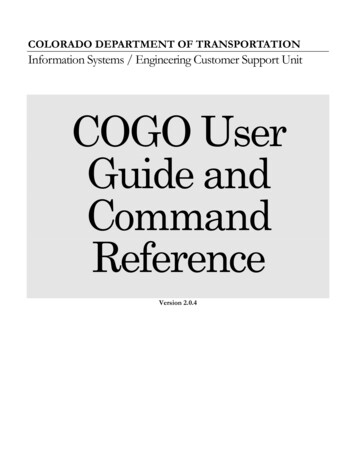COGO User Guide And Command Reference