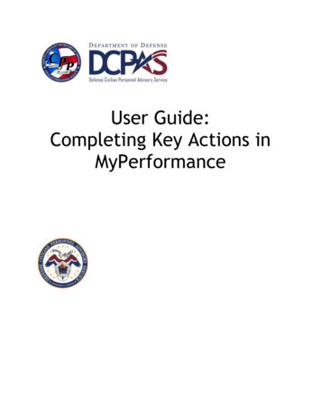 User Guide: Completing Key Actions In MyPerformance