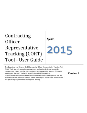 Contracting Officer Representative Tracking (CORT) Tool .