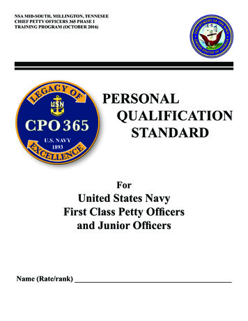 First Class Petty Officers And Junior Officers