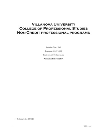 Villanova University College Of Professional Studies Non .