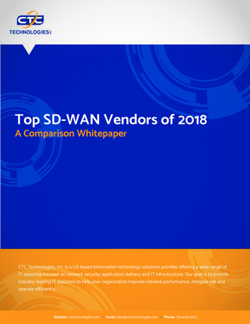 Top SD-WAN Vendors Of 201 - CTC Technologies