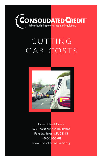 CUTTING CAR COSTS - Consolidatedcredit 
