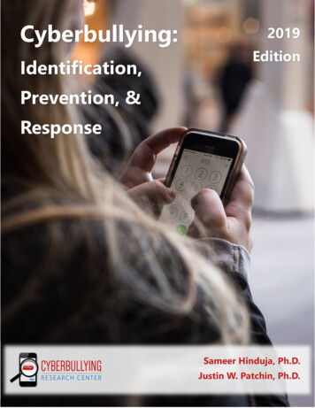Cyberbullying: 2019 Edition Identification, Prevention .