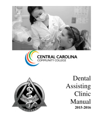Dental Assisting Clinic Manual - CCCC