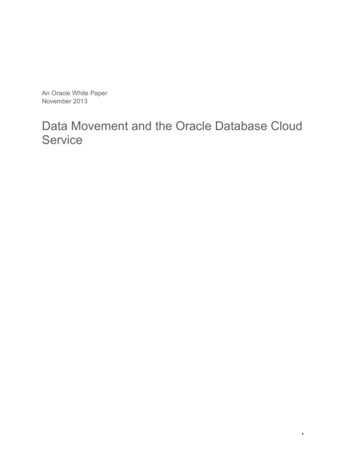 Data Movement And The Oracle Database Cloud Service