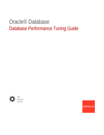 Database Performance Tuning Guide - Oracle