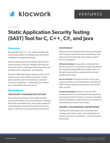 Static Application Security Testing (SAST) Tool For C, C .