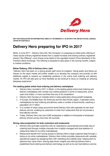 Delivery Hero Preparing For IPO In 2017