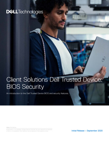 Client Solutions Dell Trusted Device: BIOS Security