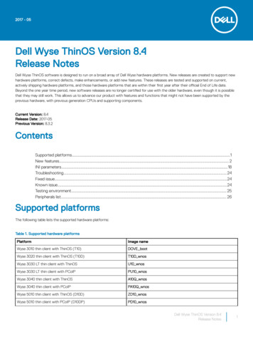 Dell Wyse ThinOS Version 8.4 Release Notes