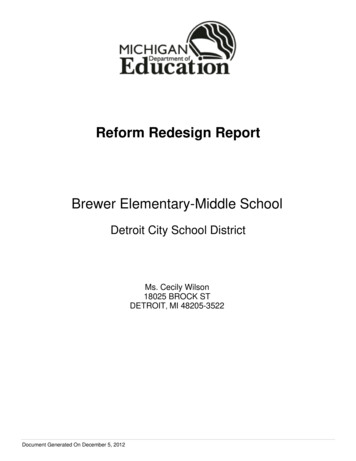 Reform Redesign Report Brewer Elementary-Middle School