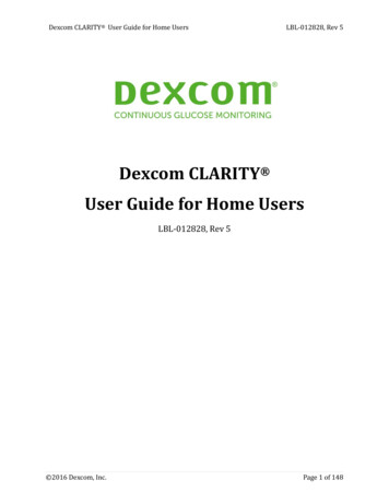 Dexcom CLARITY User Guide For Home Users