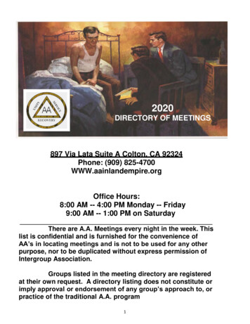 DIRECTORY OF MEETINGS