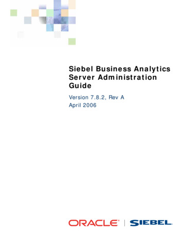 Siebel Business Analytics Server Administration Guide - 